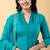 Sea-green gotta patti rayon stiched anarkali style pant with kurta set