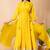 Yellow gotta patti rayon stiched anarkali style pant with kurta set