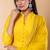Yellow gotta patti rayon stiched anarkali style pant with kurta set