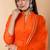 Orange gotta patti rayon stiched anarkali style pant with kurta set