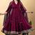 Purple gotta patti rayon stiched anarkali style pant with kurta set