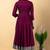 Purple gotta patti rayon stiched anarkali style pant with kurta set