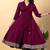 Purple gotta patti rayon stiched anarkali style pant with kurta set