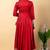 Red gotta patti rayon stiched anarkali style pant with kurta set