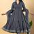 Grey gotta patti rayon stiched anarkali style pant with kurta set