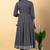 Grey gotta patti rayon stiched anarkali style pant with kurta set