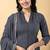 Grey gotta patti rayon stiched anarkali style pant with kurta set
