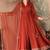 Peach gotta patti rayon stiched anarkali style pant with kurta set