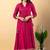 Pink gotta patti rayon stiched anarkali style pant with kurta set