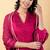 Pink gotta patti rayon stiched anarkali style pant with kurta set