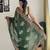 green thread sequince embroidery work georgette saree with blouse piece