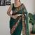 green thread sequince embroidery work georgette saree with blouse piece