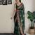 green thread sequince embroidery work georgette saree with blouse piece