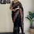 black thread sequince embroidery work georgette saree with blouse piece
