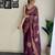 wine thread sequince embroidery work georgette saree with blouse piece