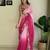 pink multi weaving Sequins with embroidery faux georgette saree with blouse piece