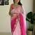 pink multi weaving Sequins with embroidery faux georgette saree with blouse piece
