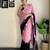 pink multi weaving Sequins with embroidery faux georgette saree with blouse piece