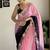 pink multi weaving Sequins with embroidery faux georgette saree with blouse piece