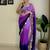 purple multi weaving Sequins with embroidery faux georgette saree with blouse piece