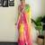 multicolor multi weaving Sequins with embroidery faux georgette saree with blouse piece