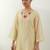 Cream embroidered chanderi kurta set