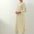 Cream embroidered cotton kurta set