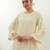 Cream embroidered cotton kurta set