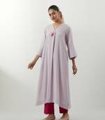 Lavender plain cotton kurta set