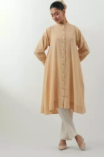 Lavender plain cotton kurta set