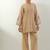 Beige plain chanderi kurta set