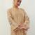 Beige plain chanderi kurta set