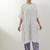 White embroidered cotton kurta set