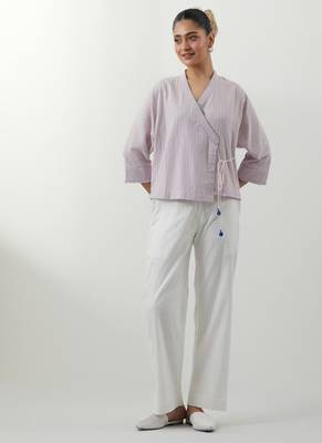 Purple woven cotton co-ord set 1