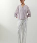 Purple woven cotton co-ord set