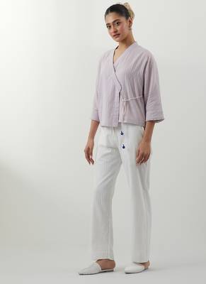 Purple woven cotton co-ord set 2