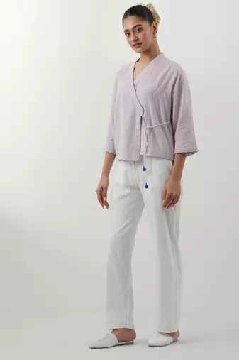 Purple woven cotton co-ord set