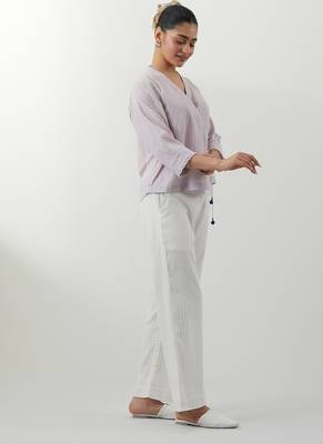 Purple woven cotton co-ord set 3