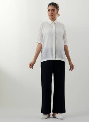 White embroidered cotton co-ord set 1