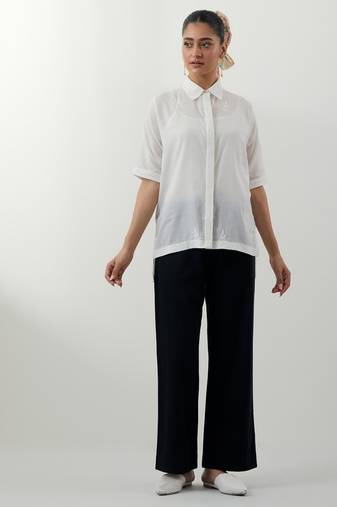 White embroidered cotton co-ord set
