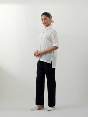 White embroidered cotton co-ord set 2