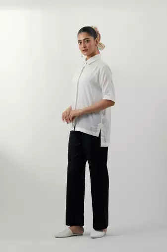 White embroidered cotton co-ord set