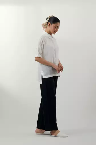 White embroidered cotton co-ord set