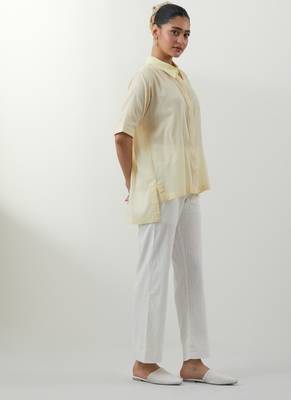 Yellow embroidered cotton co-ord set 3