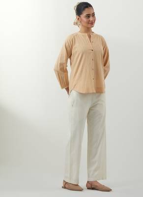 Beige woven cotton co-ord set 2