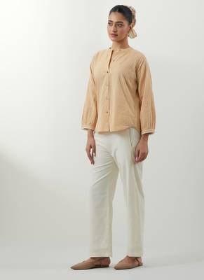 Beige woven cotton co-ord set 3