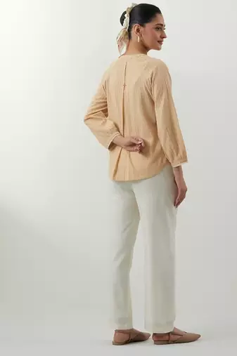 Beige woven cotton co-ord set