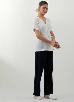 White plain cotton co-ord set 2