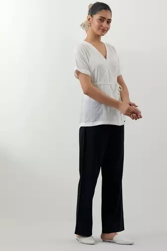 White plain cotton co-ord set