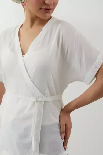 White plain cotton co-ord set